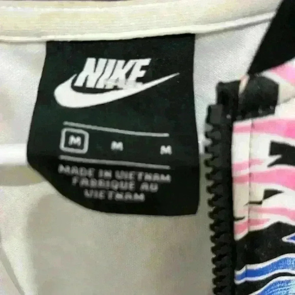 Nike Jacket Sz M Tropical Print Multicolored femme - Picture 3 of 6